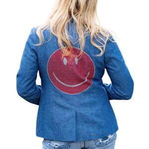 Crystal Smile Blazer - Denim